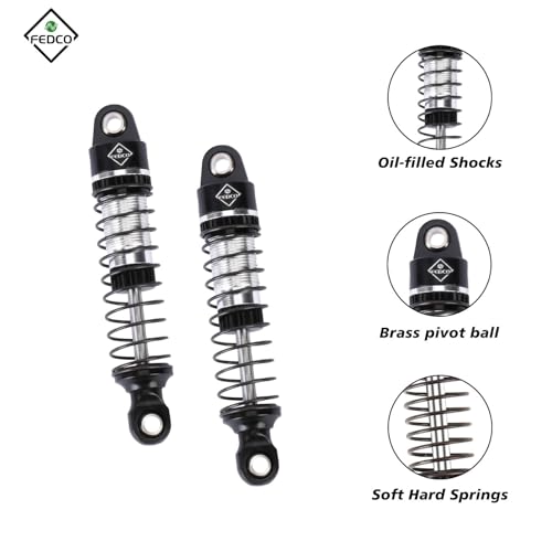 CR18P Shocks 59MM Aluminium Oil-Filled Shock Absorber With Spring | Long Travel Shocks For HobbyPlus CR18P EVO PRO Furitek Upgrade Parts 1/18 RC Crawler