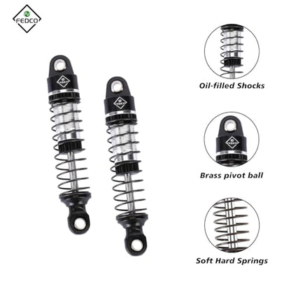 CR18P Shocks 59MM Aluminium Oil-Filled Shock Absorber With Spring | Long Travel Shocks For HobbyPlus CR18P EVO PRO Furitek Upgrade Parts 1/18 RC Crawler