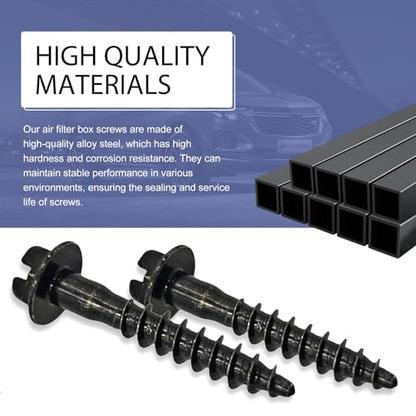 5PCS Air Box Screw, Steel Anti-Slip Air Box Housing Retaining Bolts, BAS01003 Screws, Replacement OEM# 11549031 6509605AA, Compatible with Dodge Pontiac (Black)