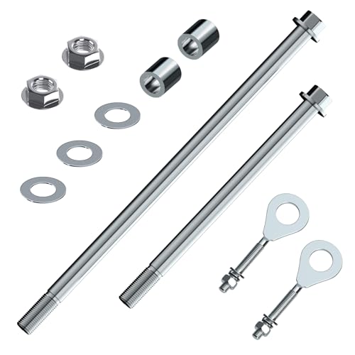 CT200U-EX 14mm 285mm Rear Axle Kit with 300mm Mini Bike Front Axle | 14mm Front and Rear Axle Compatible with Coleman CT200U-EX 196CC Minibike Parts 15mm Chain Adjuster - size: 285mm rear axle + 300mm front axle