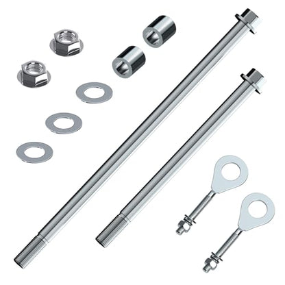 CT200U-EX 14mm 285mm Rear Axle Kit with 300mm Mini Bike Front Axle | 14mm Front and Rear Axle Compatible with Coleman CT200U-EX 196CC Minibike Parts 15mm Chain Adjuster - size: 285mm rear axle + 300mm front axle
