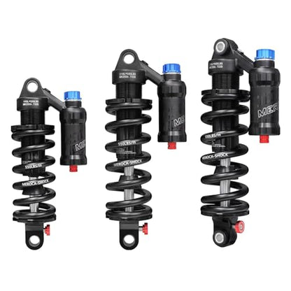 MEROCA Adjustable Air Spring Coil Over Shock Absorber for Mountain Bikes, 190-265mm, 550LBS Spring, Rebound, Compression, Preload, and Air Pressure (200-300 PSI) Fits MTB/Downhill/eBikes - size: 250mm*550lbs