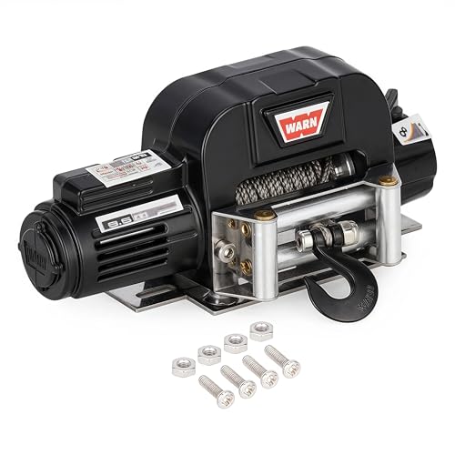 AMK RC Winch, 1/10 Metal Winch Kit with Controller, RC Crawler Accessory for TRX4 TRX6 Axial SCX10 D90 CC01 TF2 Wrangler 90046 90047 D110 (Black) - color: Black