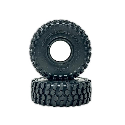 Little Guy Racing Parts Black Label M/T (63mm) 1.0 Inch Tires Compatible with 1/24 RC Axial SCX24, RGT, Element, Enduro, URUAV (4 Tires per Order), Black, 63mmx21mmR1 + Free LGRP Sticker