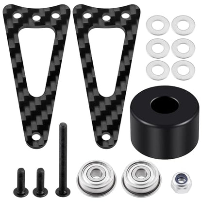 RC Car Upgrade Parts for Tamiya for Lunch Box 1/12 RC Monster Truck Alu Alloy Carbon Fiber Adjustable Rear Stabilizer Bar Wheelie Kit Replacement Parts