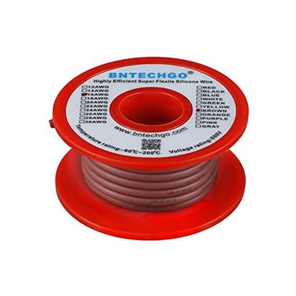 BNTECHGO 16 Gauge Silicone Wire Brown 25ft Stranded Tinned Copper Wire | Flexible 16 AWG Stranded Wire Silicone Rubber Insulation For RC Models, Drone, Robot, Battery, EV Charger, 3D Printer, DIY - color: 16 gauge silicone wire brown, size: silicone wire