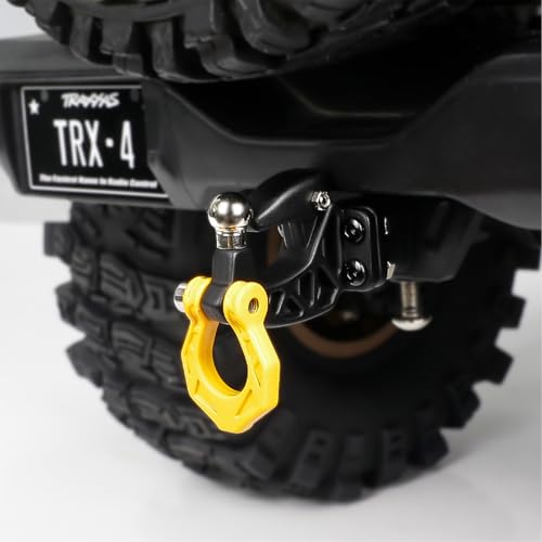 Metal RC Crawler Trailer Hook Tow Hitch, Trailer Hitch Receiver for 1/10 RC Crawler Traxxas TRX4 Axial SCX10 Rear Bumper Parts (Yellow) - color: Yellow