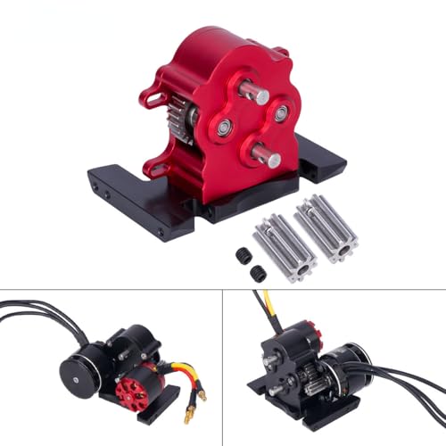 Dual Transmission Dig Overdrive Gearbox with Delrin Skid for 1/10 RC Crawler LCG Cheater Rigs Capra SCX10 PRO Upgrade (Purple)