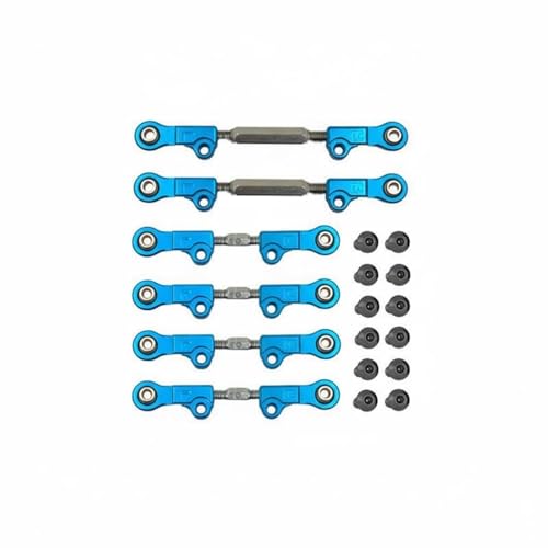 Yiju Electric Car RC Upgrade Kit Steering Linkage Aluminum Metal Links Stainless Steel Turnbuckle Adjustable Pull Rods Suitable for Trails Lots Open Fields, Sky Blue - color: Sky Blue