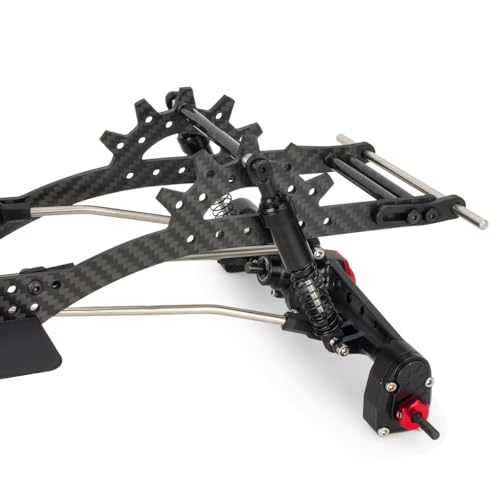 Carbon Fiber LCG Chassis Kit Frame Rails Skid Plate CMS Servo Panhard Mount for 1/10 RC Rigs Crawler Capra SCX10 II VS4-10 Comp Builds DIY Parts (Full Chassis Kit) - style: Full Chassis Kit