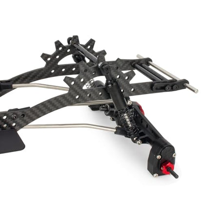 Carbon Fiber LCG Chassis Kit Frame Rails Skid Plate CMS Servo Panhard Mount for 1/10 RC Rigs Crawler Capra SCX10 II VS4-10 Comp Builds DIY Parts (Full Chassis Kit) - style: Full Chassis Kit