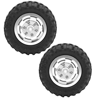 RC Wheels, 2Pcs Rubber Tire 55mm Dia Aluminium Alloy RC Tires 1/10 Scale Compatible for Off-Road Racing Trail Driving and Hobbyist Use
