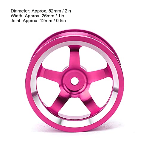 Tbest Aluminum Alloy RC Wheel Hub, Lightweight Durable 4Pcs Set, 1/10 Scale Drift Wheels Fit for Touring Tires, for RC Drift Cars, Racing Cars, Hobbyists
