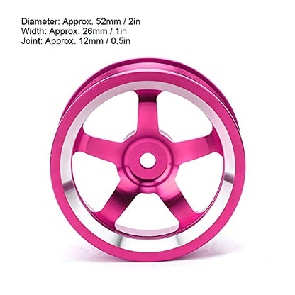 Tbest Aluminum Alloy RC Wheel Hub, Lightweight Durable 4Pcs Set, 1/10 Scale Drift Wheels Fit for Touring Tires, for RC Drift Cars, Racing Cars, Hobbyists