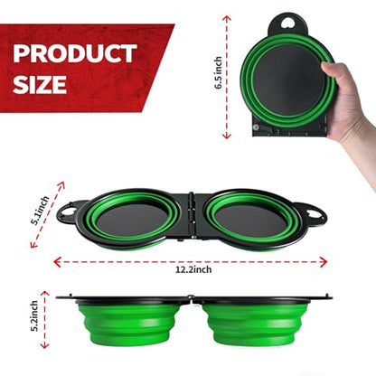 Magnetic Trays, Magnetic Bowl for Screws, Magnetic Tool Tray (green2.0) | Collapsible Magnetic Tool Tray, Integrated 5.1" Round Dual Silicone Bowls, Upgraded Version, Bonus Hook for On-the-Go Carry - style: green2.0