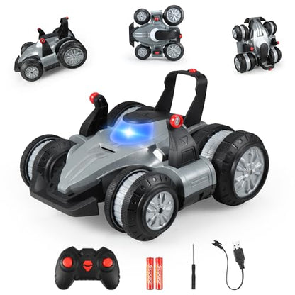 Remote Control Stunt Car for Kids, Toy Cars Gifts for Boys 6 Years Old Up | 360° Rotation, Side Wheel Drive Standing Drive, Rechargeable 4WD Drift RC LED Lights