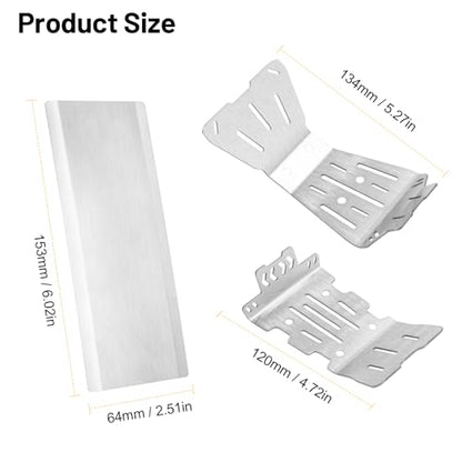 RC Car Skid Plate Set, daitoku Stainless Steel Chassis Armor RC Chassis Front & Rear Protector for Arrma 1/10 Gorgon 2WD
