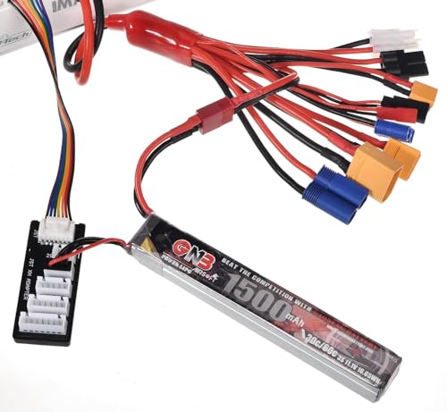 RC Lipo Battery Charger Adapter Connector Splitter Cable, 10 in 1 Convert Wire to 4.0mm Banana Plug with 2-6S Charge Balance Board for TRX, T-Plug, Tamiya, Futaba, JST, XT90, XT60, XT30, EC3, EC5