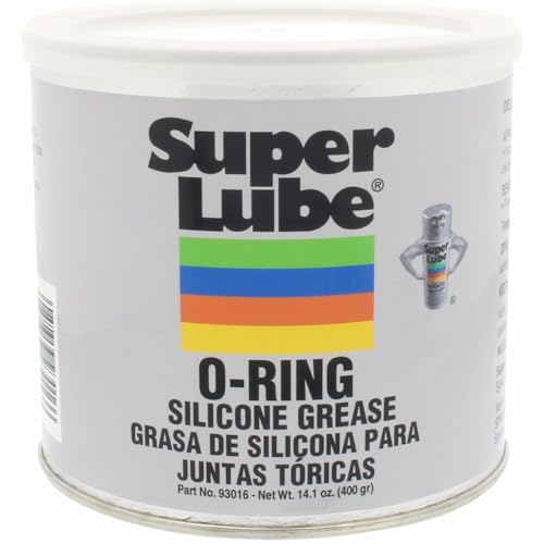 Super Lube O-Ring Silicone Grease - Non-Curing Silicone Compound - for O-Rings, Vacuum Systems & Valve Components - Heat Stable & Moisture Resistant - Translucent White - Canister - 14.1 oz (93016) - size: 14.1 oz Canister
