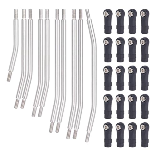 RC Models Parts For Axial For SCX10 II 1/10 90046 313/324mm Metal RC Crawler Car RC Links Upper Lower Linkage For Chassis Link Set With Plastic Rod Ends(324mm) - size: 324mm