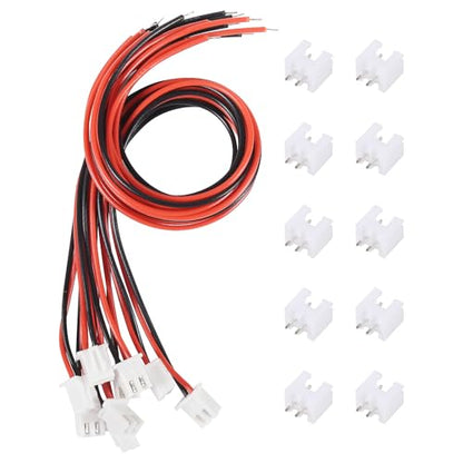 Alinan 20pcs JST-XH2.54mm 2 Pin Connector Kit, Included 10pcs Mini 2 Pin 26AWG Female Connector Plug with 200mm Cable Wire and 10pcs Micro 2Pin Male Connector Plug - color: 2Pin 26AWG 200mm Cable