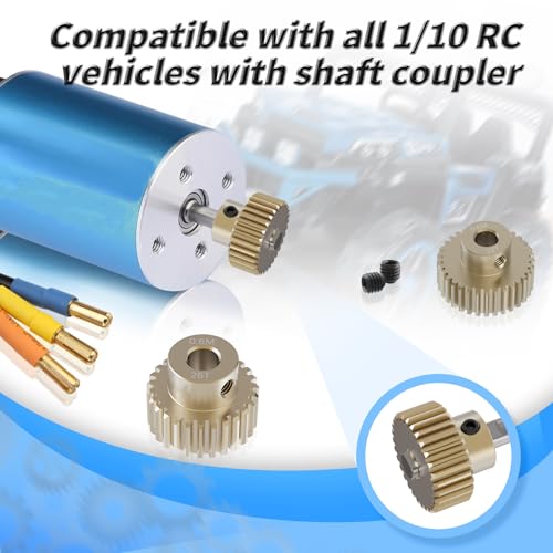 Pinion Motor Gear, M0.6 29T, 1/8 in (3.175mm) Shaft Hole | M0.6 Pitch 29 Teeth, 7075 Aluminum Alloy, 1/8 Inch Shaft Hole, RC Motor Pinion Upgrade, for 1/10 RC Brushless Crawler - size: M0.6 29T
