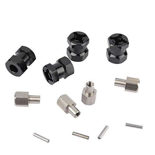 4PCS Portable Alloy Wheel Hub Hex 12mm Extension Adaptor for 1/10 RC Car for Axial (SCX10 RC4WD D90 Rock Crawler) Spare Part Accessory - size: 20mm