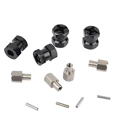 4PCS Portable Alloy Wheel Hub Hex 12mm Extension Adaptor for 1/10 RC Car for Axial (SCX10 RC4WD D90 Rock Crawler) Spare Part Accessory - size: 20mm