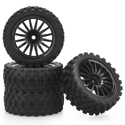 RC On Road Wheels and Tires, daitoku 12mm Hex RC Rally Racing Car Tires for 1/16 1/14 1/12 1/10 RC Touring Car On-Road Off Road Buggy - Style A - style: Style A