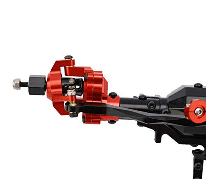 Latest Model Aluminum Portal Front and Rear Axle for 1/10 Axial Wraith 90018 90048 90053 90018 90020 90045 90056 RR10 RC Model Crawler Car (Black with Red)