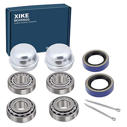 XiKe Trailer Bearings LM11949 LM11910 for 3/4" Axles, 2 Sets | Boat Traiker Hub Kit Includes 11174TB Seal, OD 1.78" Dust Cover, Cotter Pin - size: LM11949/10 + Seal ID 1.125'', style: Pack 2 Set