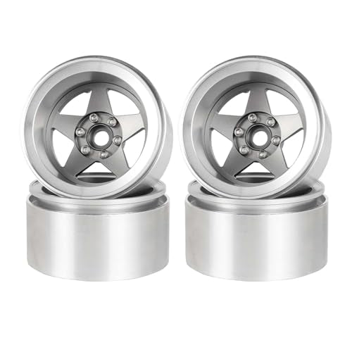 Aluminum 2.2" Beadlock Wheel Offset -10mm Metal Rims for SCX10 RR10 TRX4 VS4-10 Gen8 1/10 RC Crawler Car Upgrade Parts (5-Spoke, Gray) - color: 5-spoke, Gray