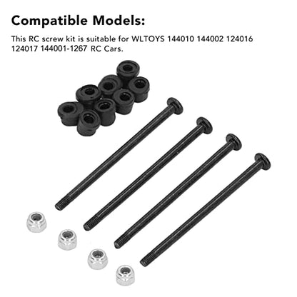 YUYTE RC Cars Crawler Screw Kit Replacement RC Metal Screw Kit Steel RC Hobby Parts Tool with Screws Nuts Bushings for 144010 144002 124016 124017