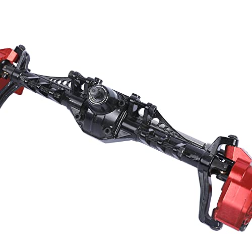 1/10 RC Car Aluminum Alloy Front Portal Axle Assemble for Capra 1.9 UTB AXI03004 RC Crawler Upgrades (Red&Black) - color: Red&black
