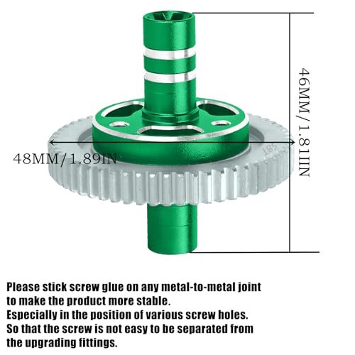 0.8 Mod 58T Slipper Clutch Upgrades Part for 1/10 Big Rock/Granite/Senton/Vorteks 3S BLX,Kraton/Outcast 4S BLX,1/8 Typhon 3S BLX,Metal RC 0.8 Mod 58T Spur Gear w/Slipper Shaft,Green