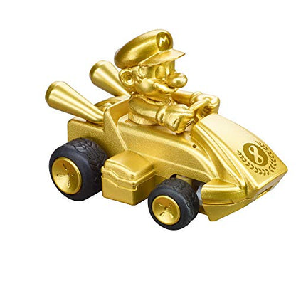 Carrera RC Nintendo Mario Kart 2.4 GHz Mini Collectible Radio Remote Control Toy Car Vehicle - Gold Mario | Official Licensed Mario Miniature Collectible Toy RC Car for Kids 6+, Ready To Run, Rechargeable Battery, Radio RC Racing - style: Mario Gold Editi