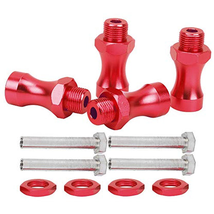 Ejoyous RC Wheel Hub Adapter Hex Drive Hub Adapter RC Hex Coupler 12mm to 17mm Aluminum Alloy CNC Machined 30mm Extension with 5mm Inner Diameter for 1/10 Car Truck (Red) - color: Red
