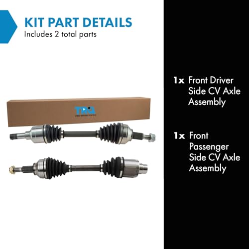TRQ Front Driver and Passenger Side CV Axle Assembly Set for Chrysler Dodge | for 2011-2014 Chrysler 200 2007-2010 Chrysler Sebring 2008-2014 Dodge Avenger 2009-2019 Dodge Journey FWD 2.4L L4 - style: CSA55650