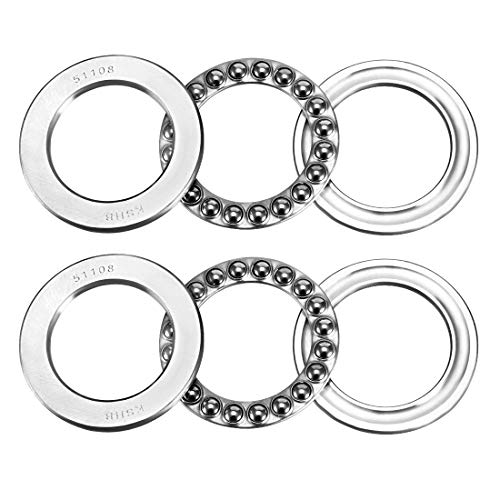 uxcell 51108 Thrust Ball Bearings 40mm x 60mm x 13mm Chrome Steel ABEC3 Single Row Roller 2pcs - size: 40mmx60mmx13mm