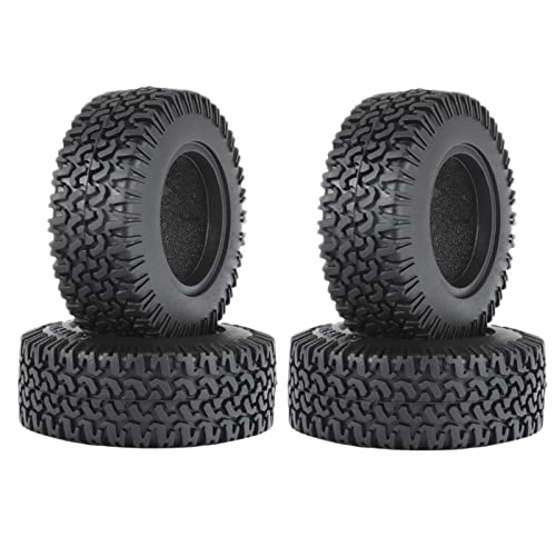 RC Car Tires,WONFAST 4PCS 1.55 inch Mud Wheel Tyre Terrain Crawler Rubber Tires Foam Insert for 1:10 RC Crawler Car for 1:10 Axial 90069 TF2 D90 CC01 LC70 Tamiya MST JIMNY UTB18(76MM-A) - color: 76mm-a