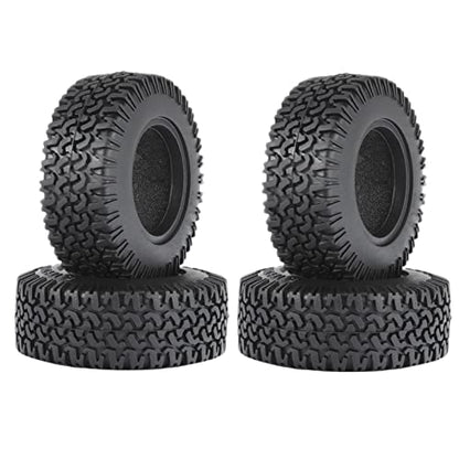 RC Car Tires,WONFAST 4PCS 1.55 inch Mud Wheel Tyre Terrain Crawler Rubber Tires Foam Insert for 1:10 RC Crawler Car for 1:10 Axial 90069 TF2 D90 CC01 LC70 Tamiya MST JIMNY UTB18(76MM-A) - color: 76mm-a