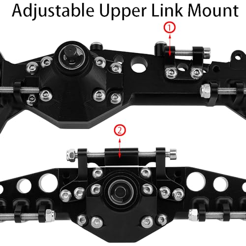 CNC Offset Portal Axle with Adjustable Link Mount for 1/10 RC Crawler Axial SCX10 III AXI03029 AR45P Rock Buggy LCG Chassis Cheater Rigs Upgrade Parts (red) - color: Red