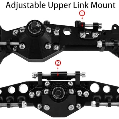 CNC Offset Portal Axle with Adjustable Link Mount for 1/10 RC Crawler Axial SCX10 III AXI03029 AR45P Rock Buggy LCG Chassis Cheater Rigs Upgrade Parts (red) - color: Red