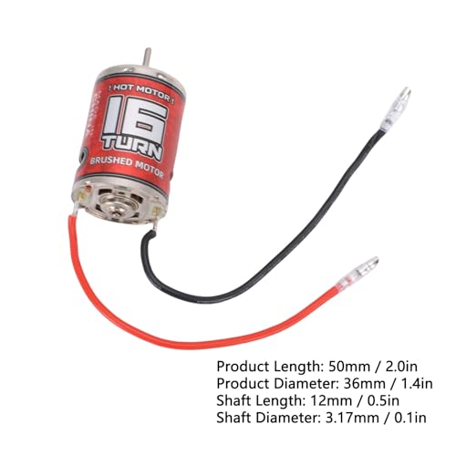 SUNGOOYUE RC Car Motor 16T High Torsion Brushed Motor, Smooth Running 540 550 Replacement for Hsp Vehicles, Ideal for Crawlers and Offroad RC Trucks