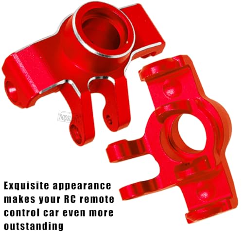 RC Aluminum Front Steering Block Knuckles & C-Hubs Caster Blocks & Rear Hubs Upgrades Parts for 1/18 Granite Grom Mega 380 Brushed 4x4 Monster Truck RTR.Red(4PCS) - color: Red (for 1/18)