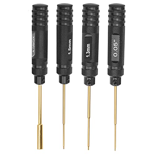 H0.05'' 1.3mm 1.5mm 4.0mm(Box) Handle Allen Hex Screwdrivers Screw Driver Tool Ki Repair Compatible with Axial 1/24 SCX24 1/18 RC Car Drone Boat