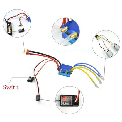 CHICHIYANG RC Steel Brushed ESC Kit, Aluminium Alloy Water-Cooled Dual Mode Brushed ESC Kit for RC Boat/Car RC Car RC Crawler - size: 480A