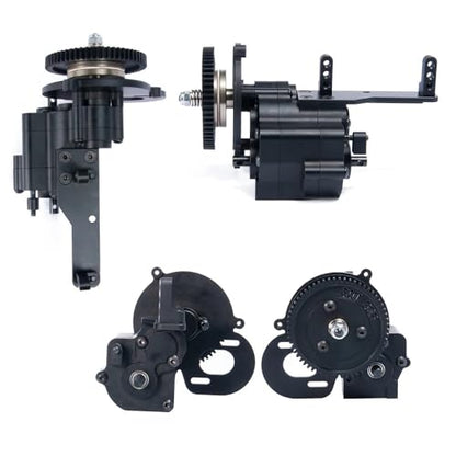 Aluminum Two Speed Transmission Center Gearbox and Cover Compatible with 1/10 RC Crawler Car Models RR10 90048 90018 90053(Gearbox and Cover) - color: Gearbox and Cover