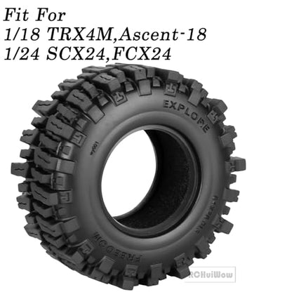1.3" RC Crawler Tire Skins,Multi-Terrain Soft Sticky Rubber Tires(64 * 26mm) for TRX4 SCX24 FCX24 Ascent-18 1/18 1/24 Off-Road RC Car Upgrade Parts,4PCS (Style D) - style: StyleD(4PCS)