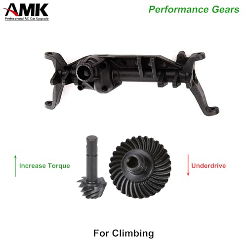 AMK 2 Sets Metal SCX10 III Bevel Gear, Ring Pinion Gear Set, 8T-24T 1/10 Capra Differential Axle Gears for RC Crawler Axial SCX10 Upgrades AR44 AR45 F9 (8T-24T) - size: 8T-24T